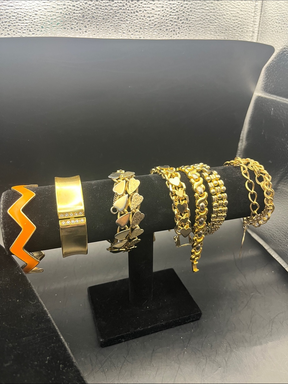7 PC LOT VINTAGE Gold-Tone BraceletS - Elegant Stackable costume statement